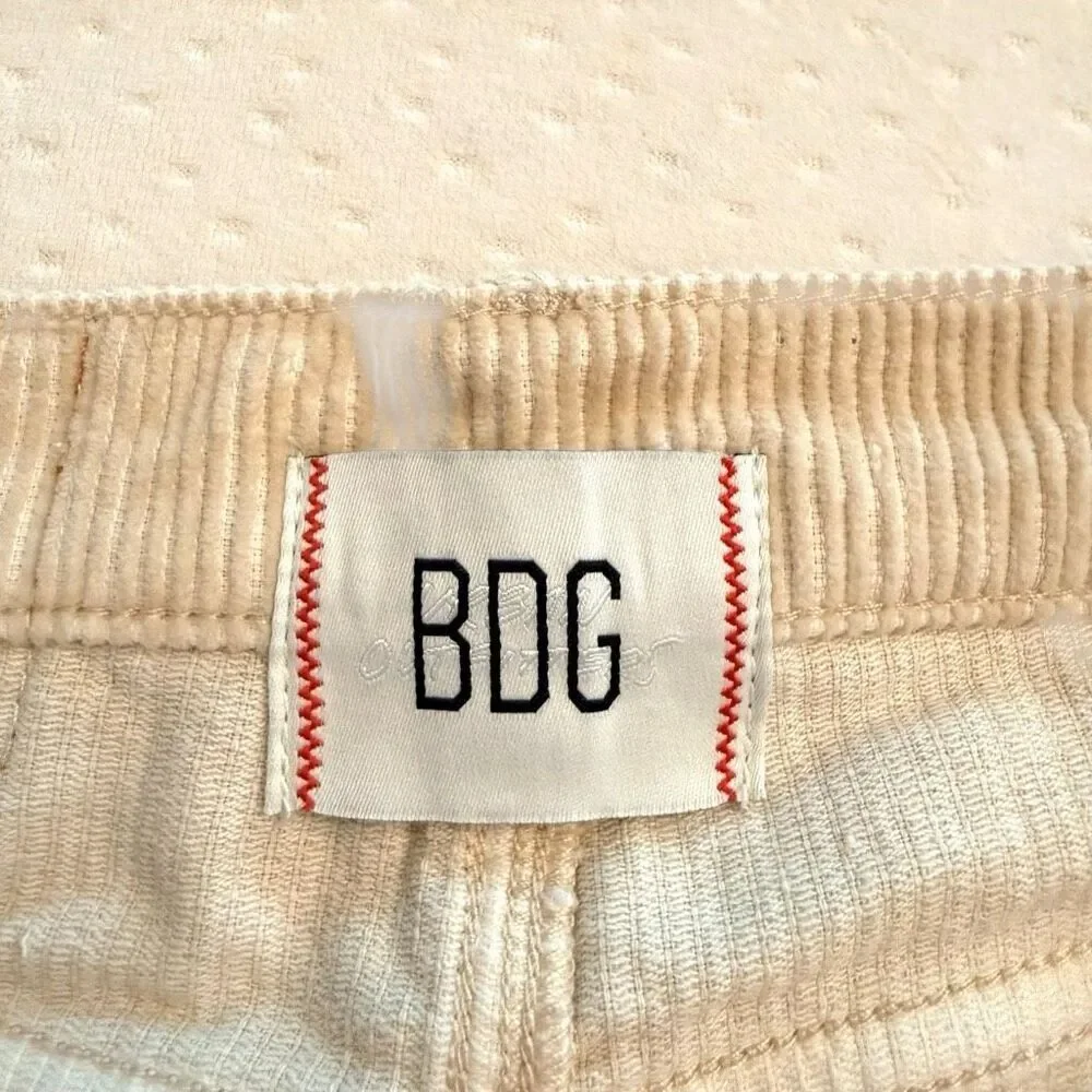 BDG Urban Outfitters High & Wide 100% Cotton Corduroy Pants Beige Size 25